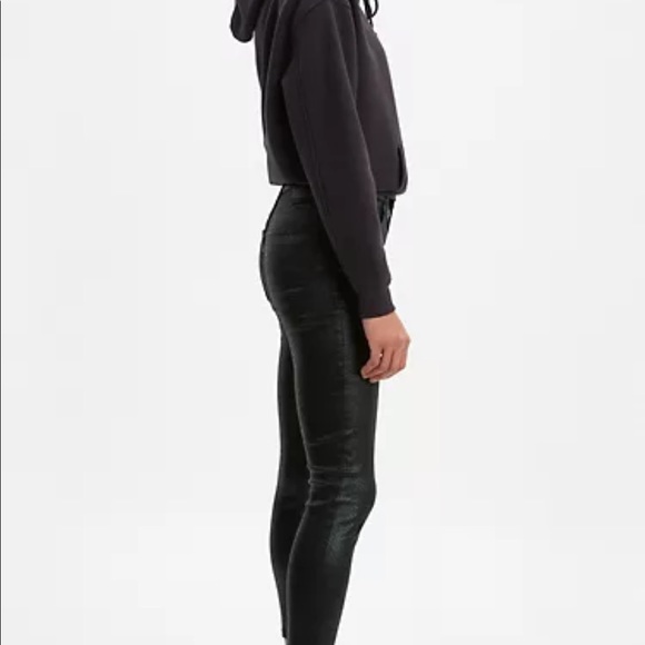 Levis Premium Mile High Ankle Snake Print Skinny Women’s Jeans, Black, 25 - Picture 3 of 10